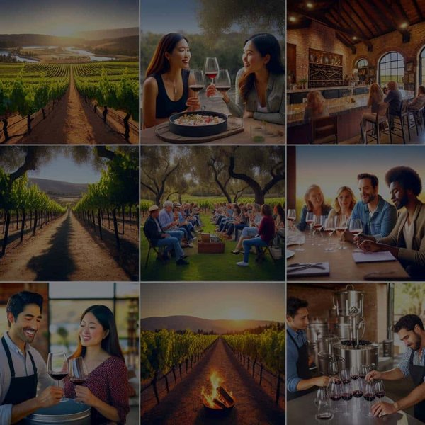 Quelle expérience offre un séjour dans un vignoble californien avec ateliers de dégustation et assemblage de vins?